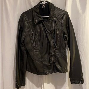 Free People Vegan Leather Moto Jacket